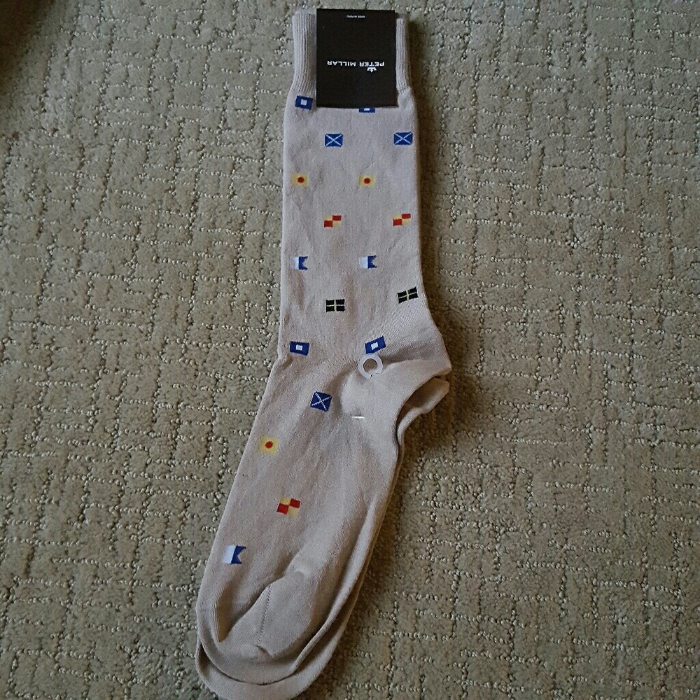 Peter Millar Socks  one pair Naval flags